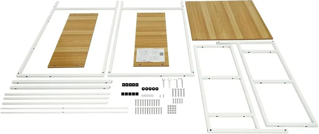 Étagère de buanderie robuste métal et MDF - Structure stable 3 étages - 8
