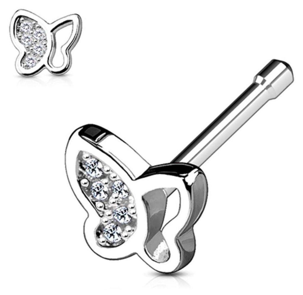 Nasenstecker „Schmetterling“: Nasenpiercing Stecker mit Produktbild 