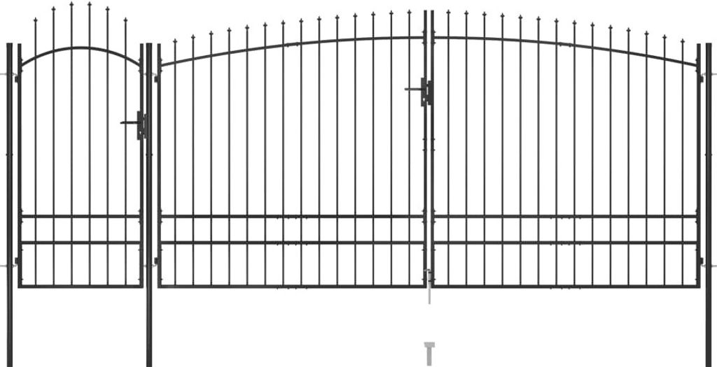Möbel Gartentor mit Speerspitzen 5x2,45 m Schwarz - Gartentore 146326