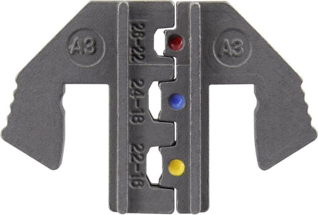 TOOLCRAFT PLE-0A3 Crimp-Einsätze Isolierte Kabelschuhe Quetschbereich: 0.1 bis 1.5 mm² Passend für Marke (Zangen): TOOL