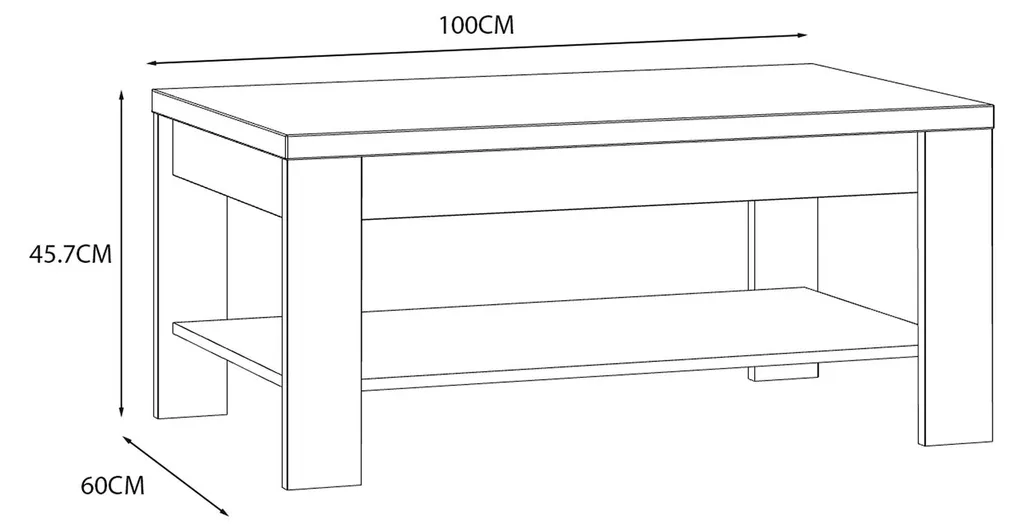 Table basse bois bicolore Chêne et Gris BOHOL - Structure Renforcée - 5