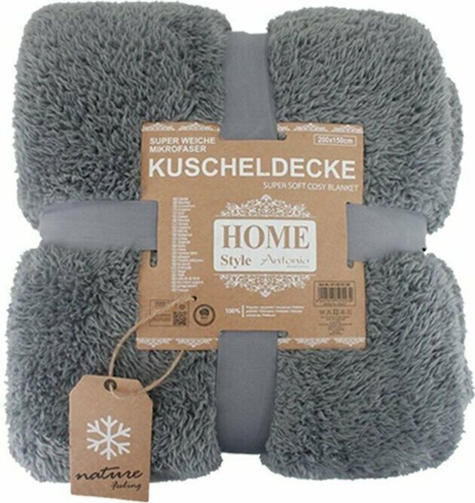 dunkelgraue Kuscheldecke