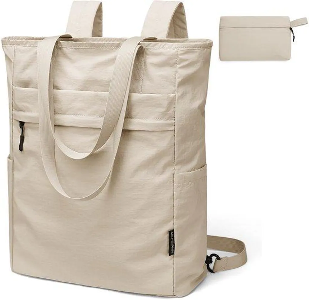 Sac à dos convertible pliable 2 en 1 en nylon abricot pour femme - 20L