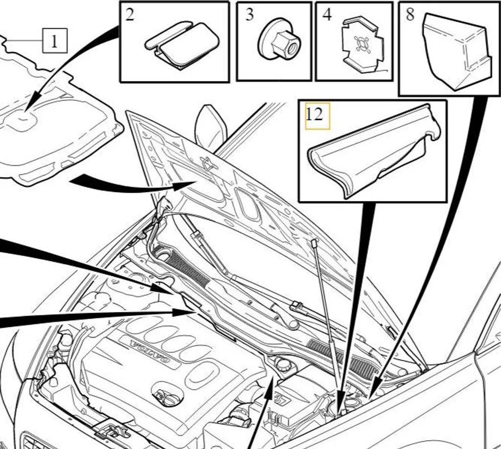 Baguette de finition pare-brise Volvo C30 C70 gauche haute résistance