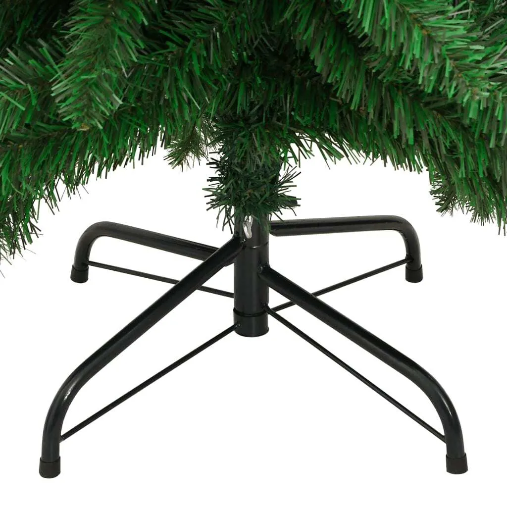 vidaXL Sapin de Noël Artificiel Lumineux 130 LED 210 cm avec Support - 8