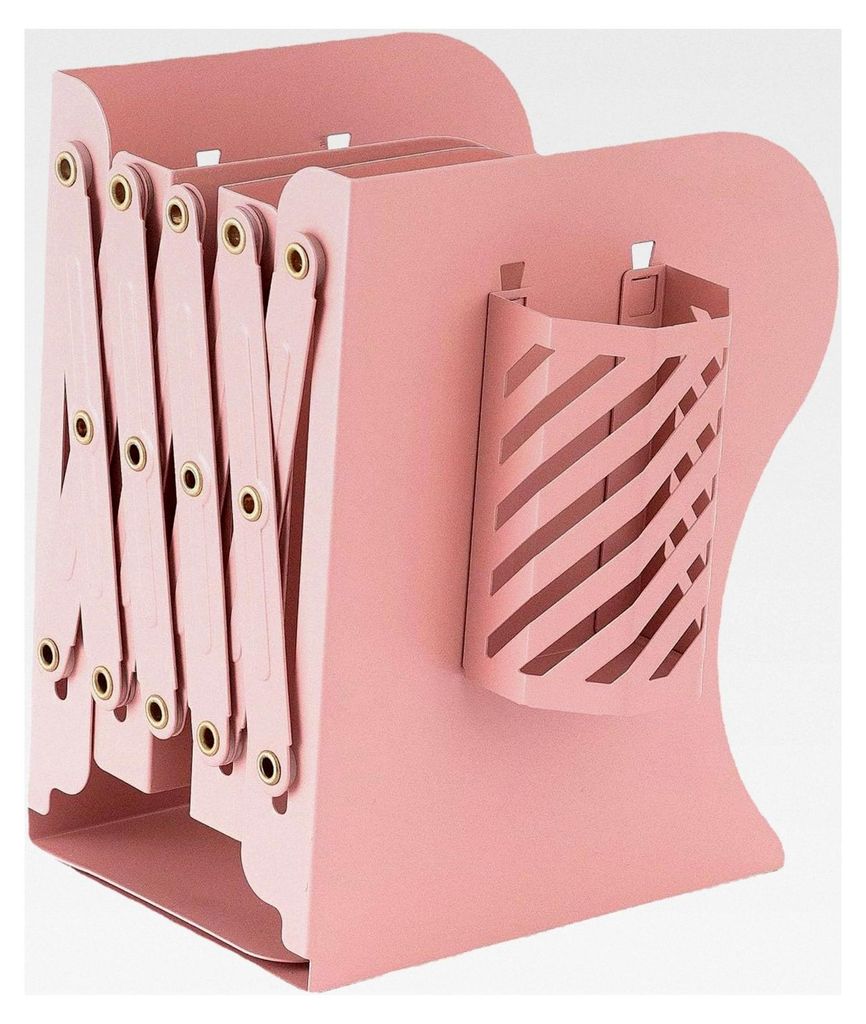 Erweiterbarer Bücherständer aus Metall für zu Hause (PINK)