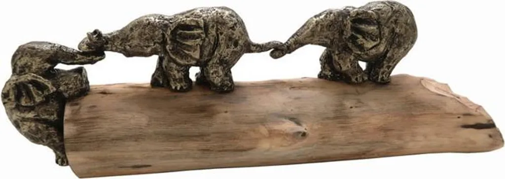 Statue Moritz Famille d'Éléphants 51cm en Résine pour une Déco de Bureau