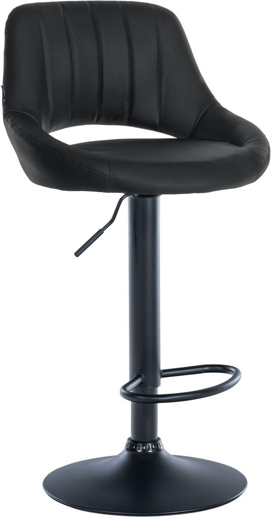 CLP Barhocker Milet Kunstleder höhenverstellbar drehbar mit Rückenlehne Farbe:schwarz;Gestell Farbe:schwarz