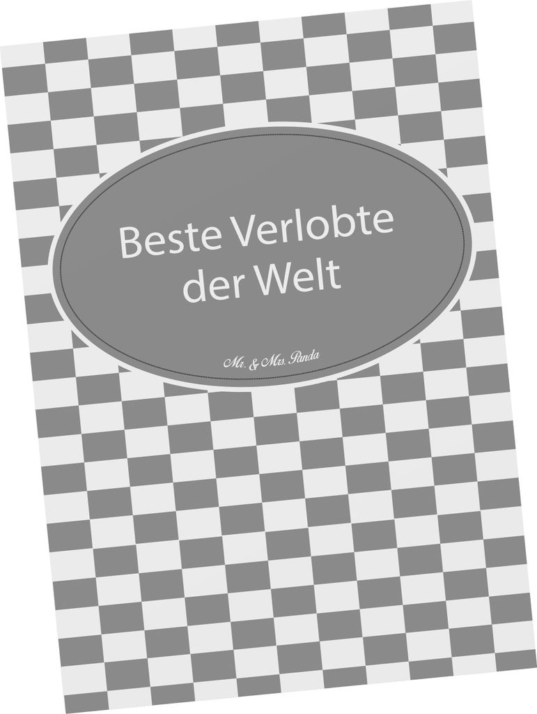 Mr. & Mrs. Panda Postkarte Verlobte - Geschenk, Frau, Ansichtskarte, Freundin, Grußkarte, Traumfrau, Fotokarte, Hochzeit, Gewinner Ziel, Postkarte...