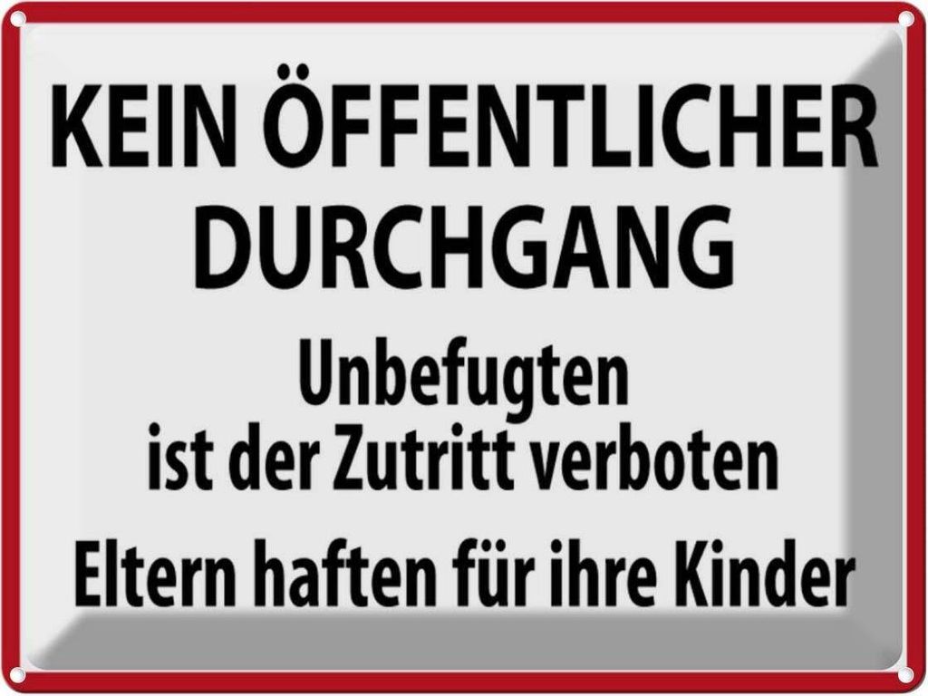 vianmo Blechschild 30x40 cm Kein Öffentlicher Durchgang Warnschild Hinweisschild Sicherheit Vorsicht