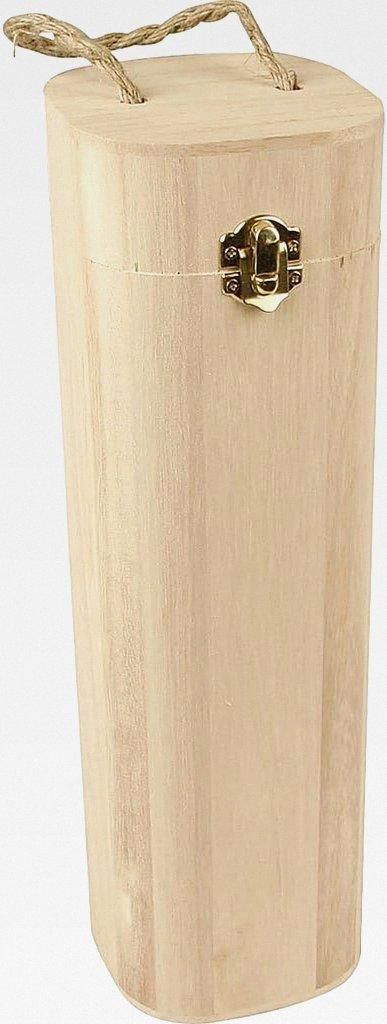 Weinflaschenkiste aus Holz mit Schnur, beige, 1 Stück
