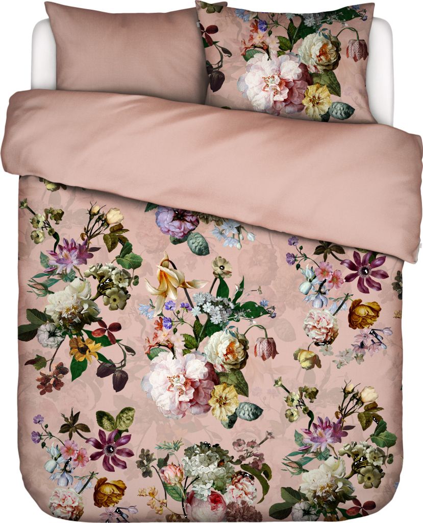 Essenza Bettwäsche-Garnitur Satin Fleur Farbe Evening Rrose Größe 135x200+60x80