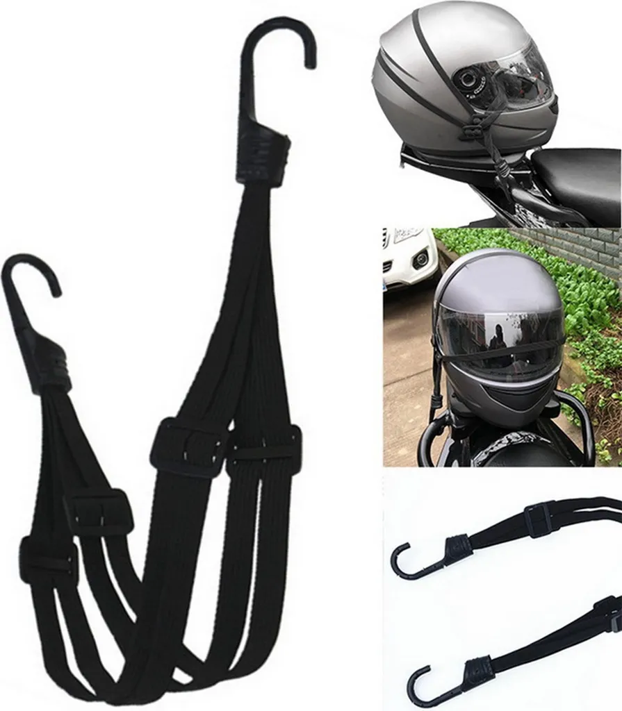 Cinghia Retrattile Casco Moto - Accessorio Nero 90cm Premium - 4