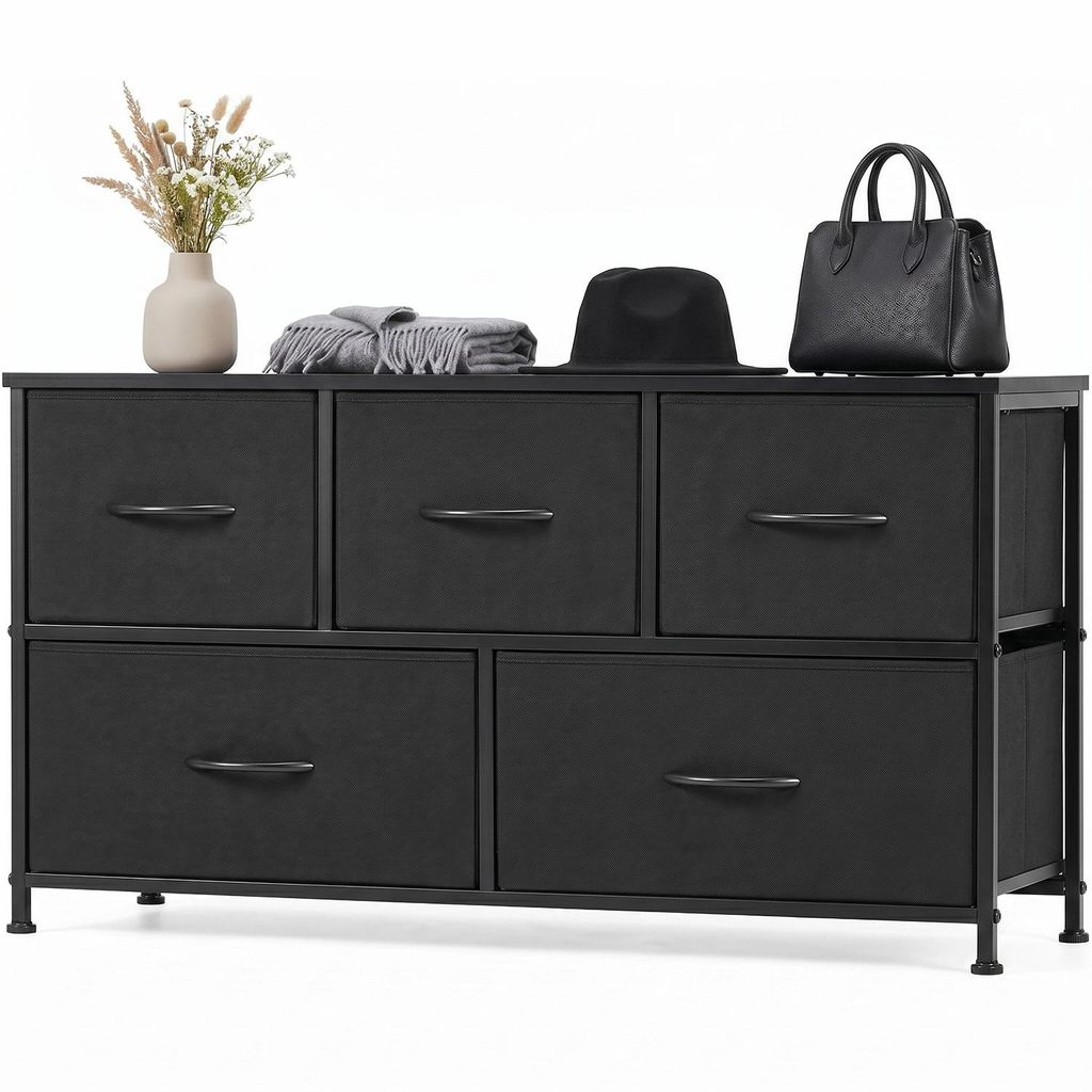 Kommode mit Stoffschubladen, Chest of Drawers mit 5 Produktbild 