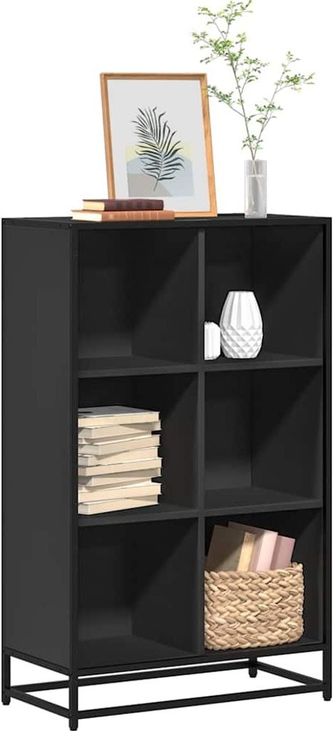 "im Angebot" Bücherregal, Standregal, Aufbewahrungsregal, Schwarz 65,5x33x107,5 cm Holzwerkstoff - Aktenregal CC23652