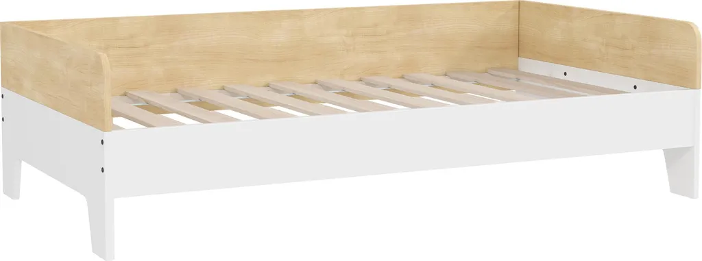 Lit junior en MDF 143,5 x 74 x 40 cm Blanc - Structure Robuste et Moderne