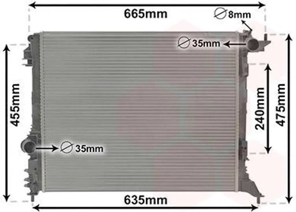 Radiateur de refroidissement moteur pour Renault Megane III et IV B9A