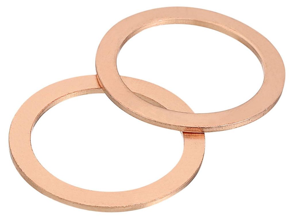 4 Stück Kupferringe M27 x 35 mm metrische flache Metalldichtungsringe Kupferringe
