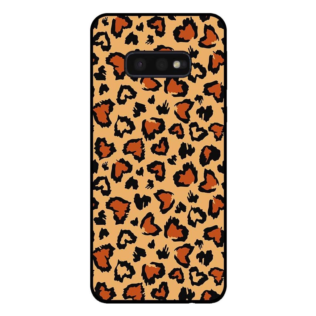 Smartphonica Handyhülle für Samsung Galaxy S10E mit Tiger Print - Panther Print Back Cover - Braun