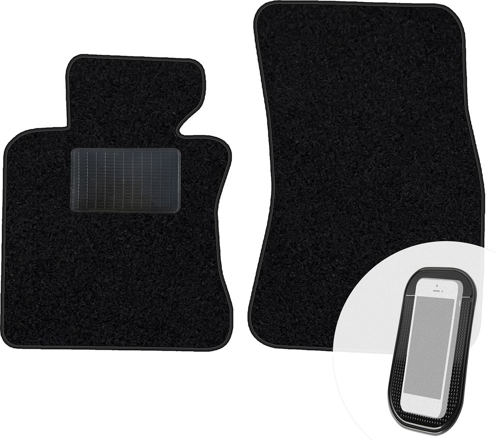 moto-MOLTICO Vorne Fußmatten Auto Velours Autoteppiche Schwarz Automatten Set 2-teilig passend für BMW 3er E36 1990-1999