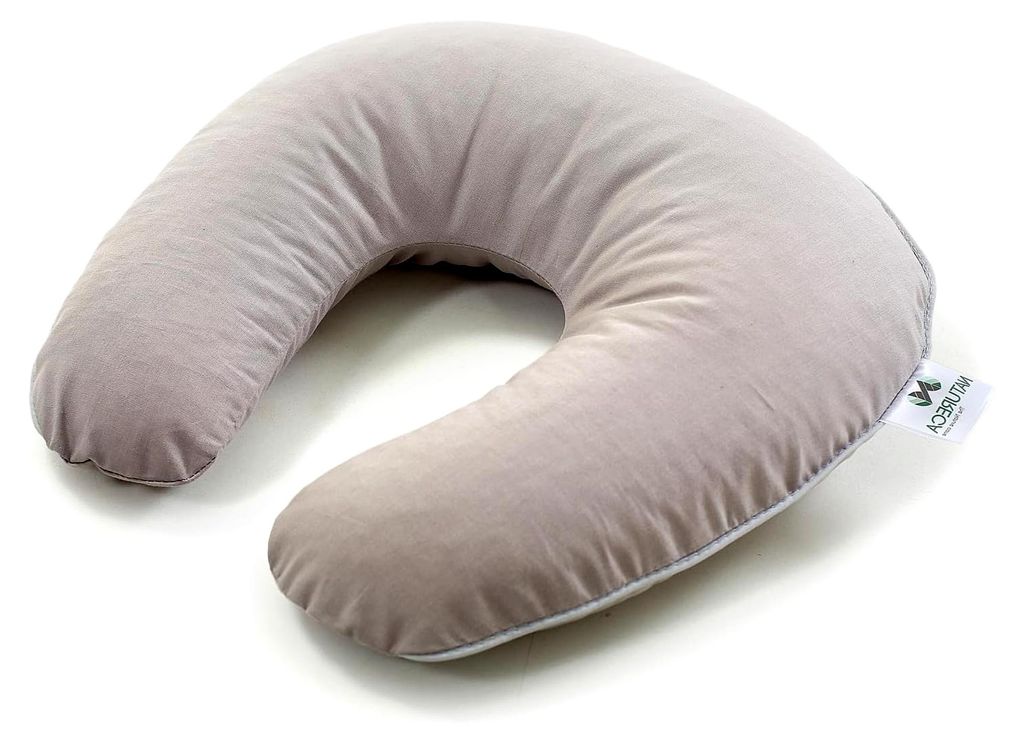 Reisekissen aus Bio-Dinkelspelz, Nackenkissen 100% Naturmaterialien mit abnehmbarem und waschbarem Baumwollbezug, Nackenstützkissen, ideal als Erg...