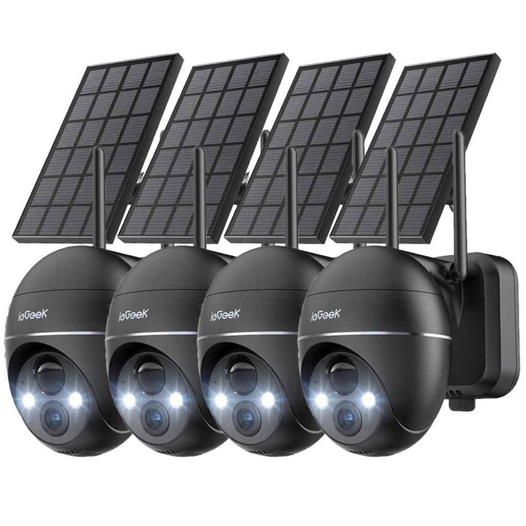 ieGeek 5MP Überwachungskamera WLAN für den Außenbereich kabellos Solar 360°PTZ Solarkamera Akku 2,4GHz Nachtsicht Farbe PIR-Erkennung 2-Wege-Au...