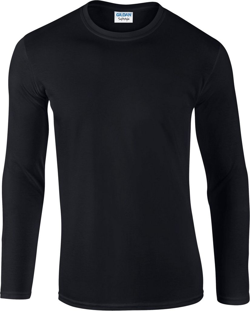Gildan - "Softstyle" T-Shirt für Herren/Damen Uni Langärmlig PC5874 (L) (Schwarz)