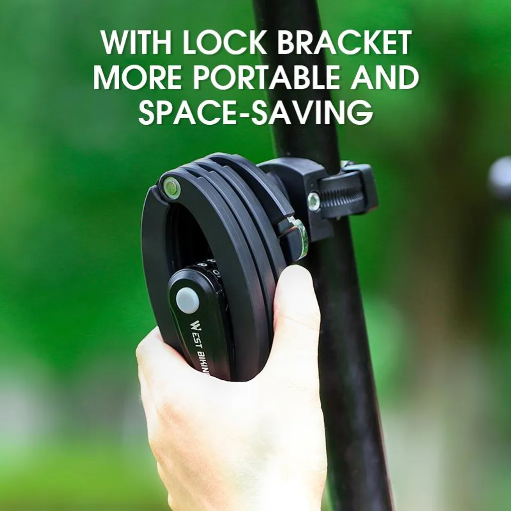 Cadenas vélo pliable portable en acier robuste avec code de sécurité - 4