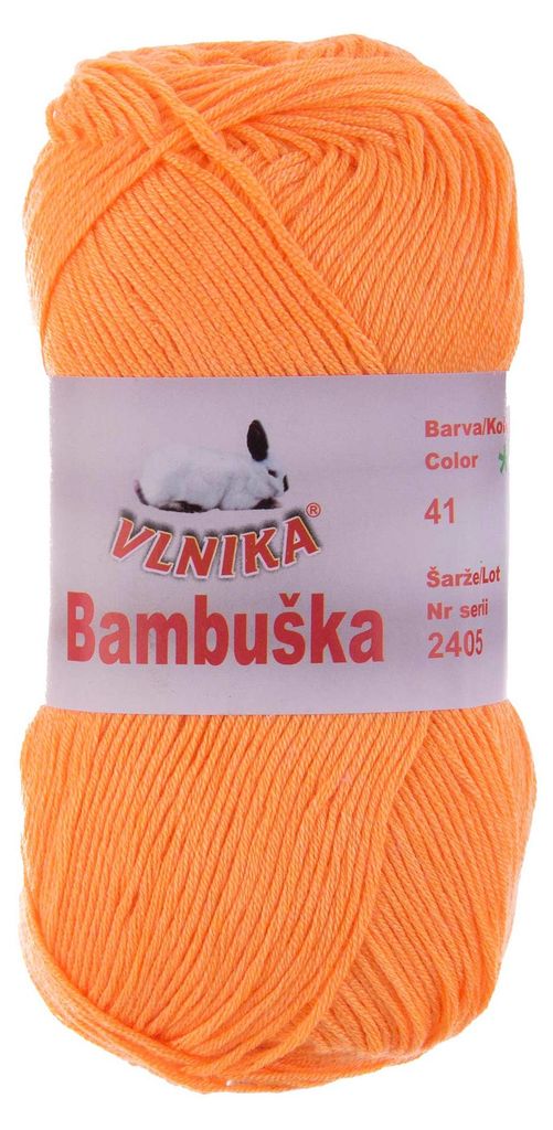 50g Häkelgarn Bambuska Sommergarn Strickgarn Baumwolle Viskose unifarben, 41 neonorange