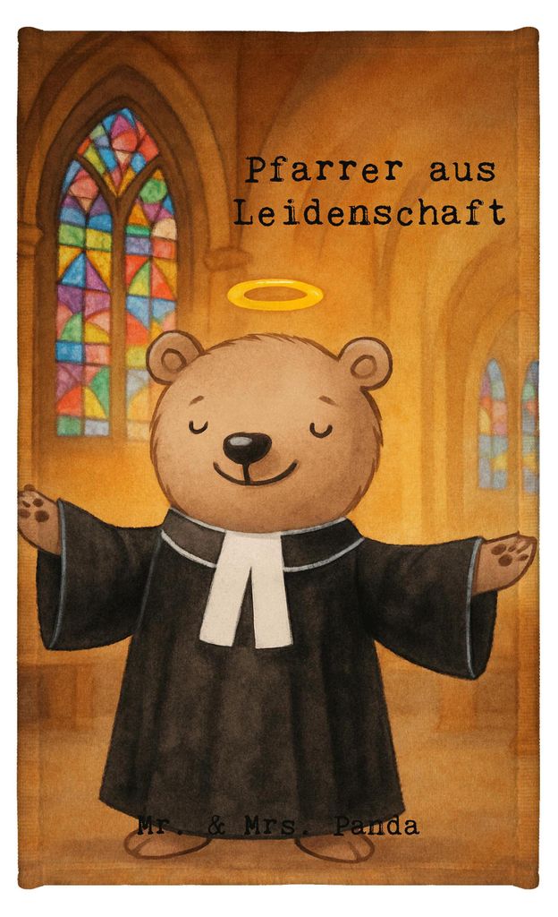 Mr. & Mrs. Panda Handtuch Pfarrer Leidenschaft Design - Weiß - Geschenk, Witzig, badezimmer, Kirche, Pastor, Gäste-WC, Klein, Spruch, Lustig, Bau...