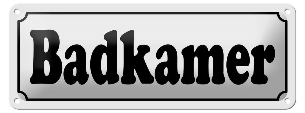Blechschild Hinweis 27x10 cm holländisch Badkamer Badezimmer Dekoration