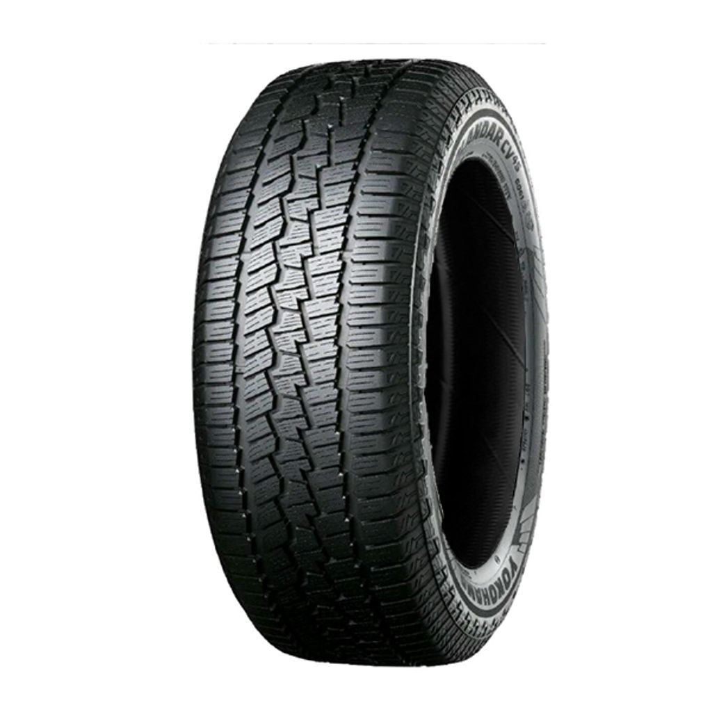 A studio shot of a single tire against a white background.