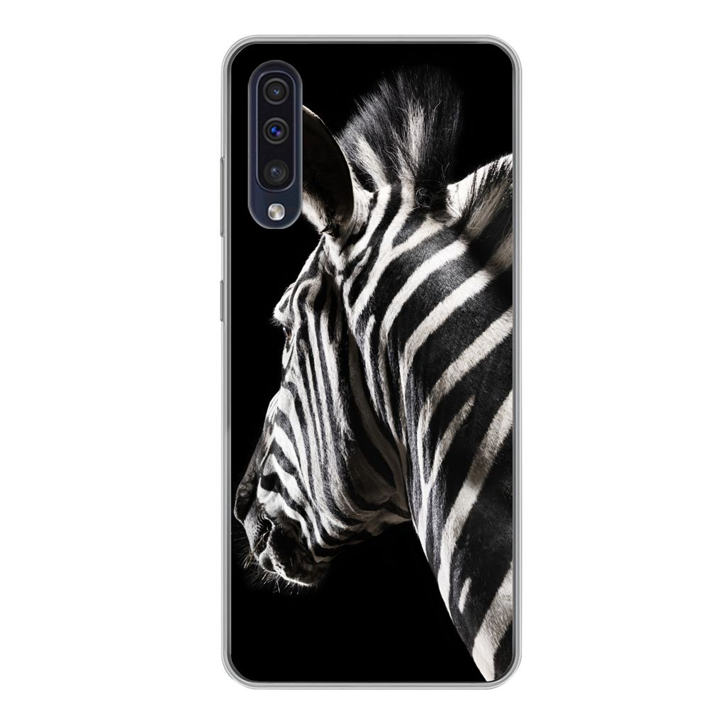 MuchoWow Handyhülle Schutzhülle Hülle für Samsung Galaxy A50 Zebra - Wilde Tiere - Muster Silikon Softcase Handy Hülle - Mobiltelefonhülle