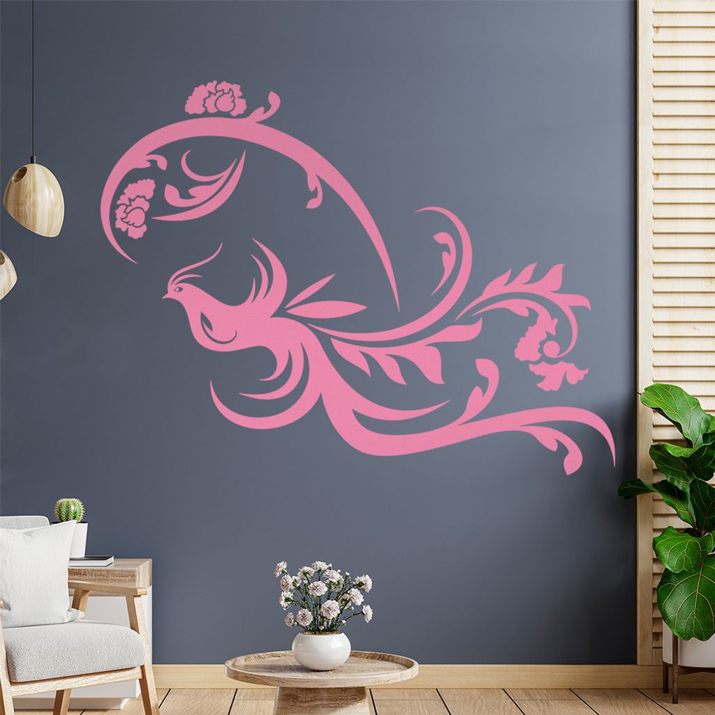 Fasan Ranke Tribal Wandtattoo in 6 Größen - Wandaufkleber Wall Sticker - Dekoration, Küche, Wohnzimmer, Schlafzimmer, Badezimmer