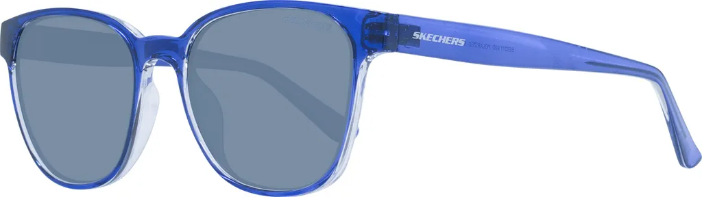 Lunettes de soleil rectangulaires Skechers SE6277 monture bleue et gris
