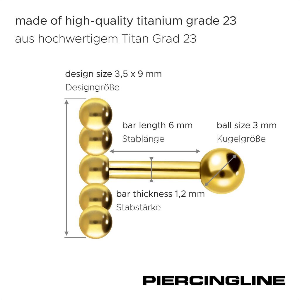 Ohrpiercing Titan Ohrpiercing 5 KUGELN