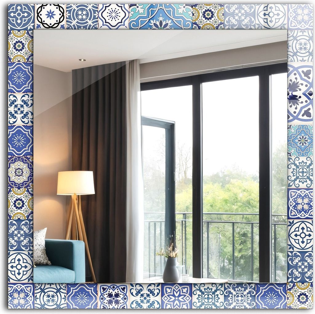 Bedruckter Spiegel - Wandspiegel - Dekorativer - Modern - 60x60 cm - Bunte Mosaikfliesen