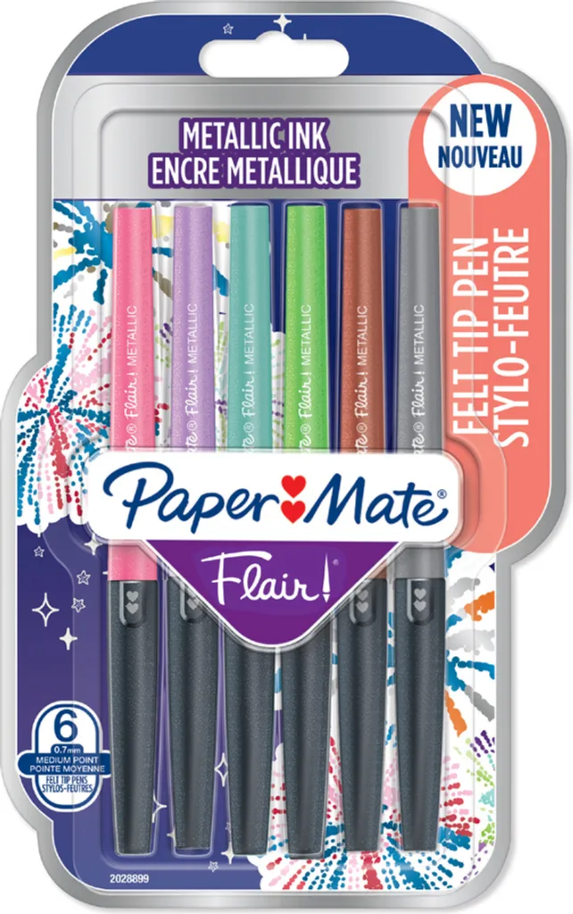 Papermate 2137362 PAPER MATE Faserschreiber Flair 12er METALLIC M 0.7 mm Blister