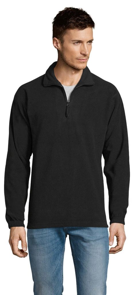 SOLS - "Ness" Fleece-Oberteil mit halbem Reißverschluss für Herren/Damen Uni LT1972 (XL) (Schwarz)