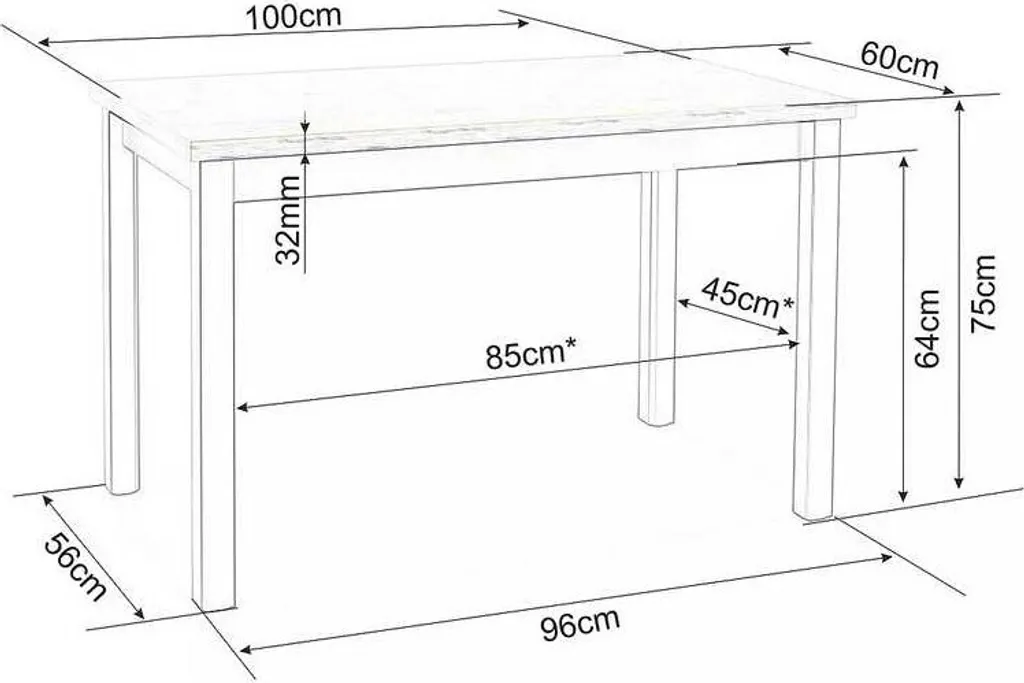 Petite table ANTHONY chêne et noir 120cm - Solution pour petits appartements