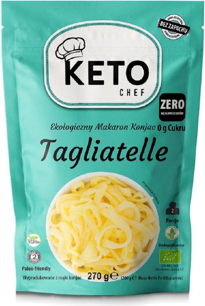 MAKARON (KONJAC) TAGLIATELLE BEZGLUTENOWY BIO 270 g (200 g) - KETO CHEF