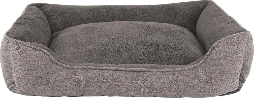 lionto Divano Cane Design 110x80 | Grigio, Peluche e Antiscivolo