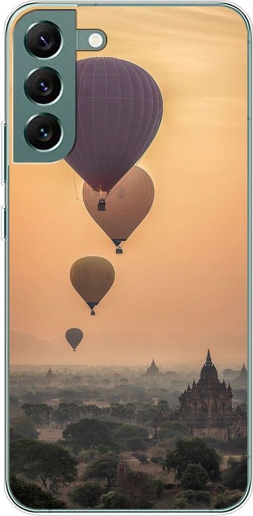 König Design Hülle kompatibel mit Samsung Galaxy S22 Plus 5G Kunststoff Soft Handyhülle - Handy Case Heißluftballons