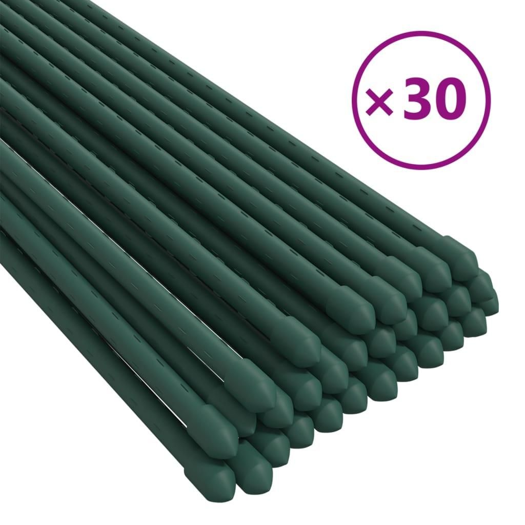 vidaXL Pflanzenstützen 30 Stk. Grün 115 cm Stahl Produktbild 