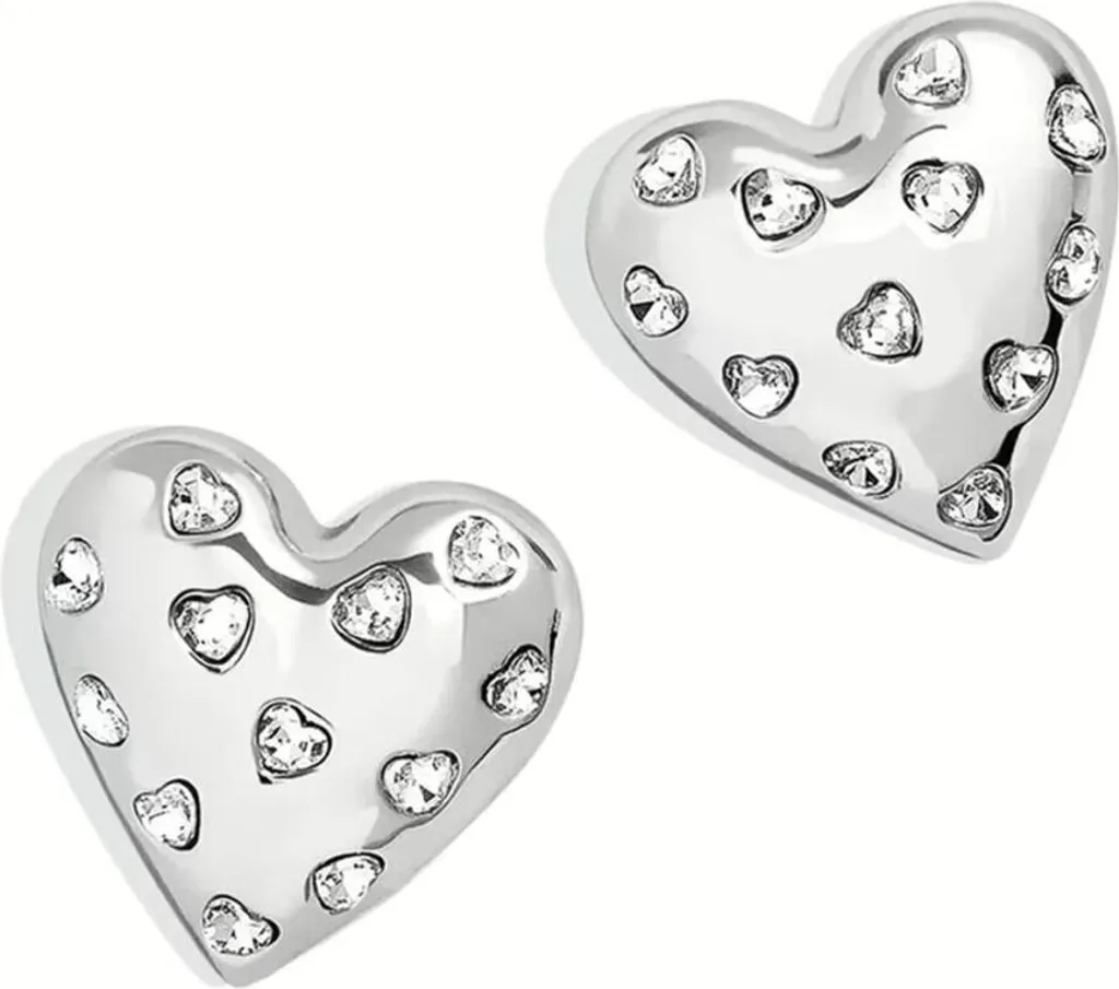 Orecchini a cuore in acciaio con cristalli Moda LJ2763