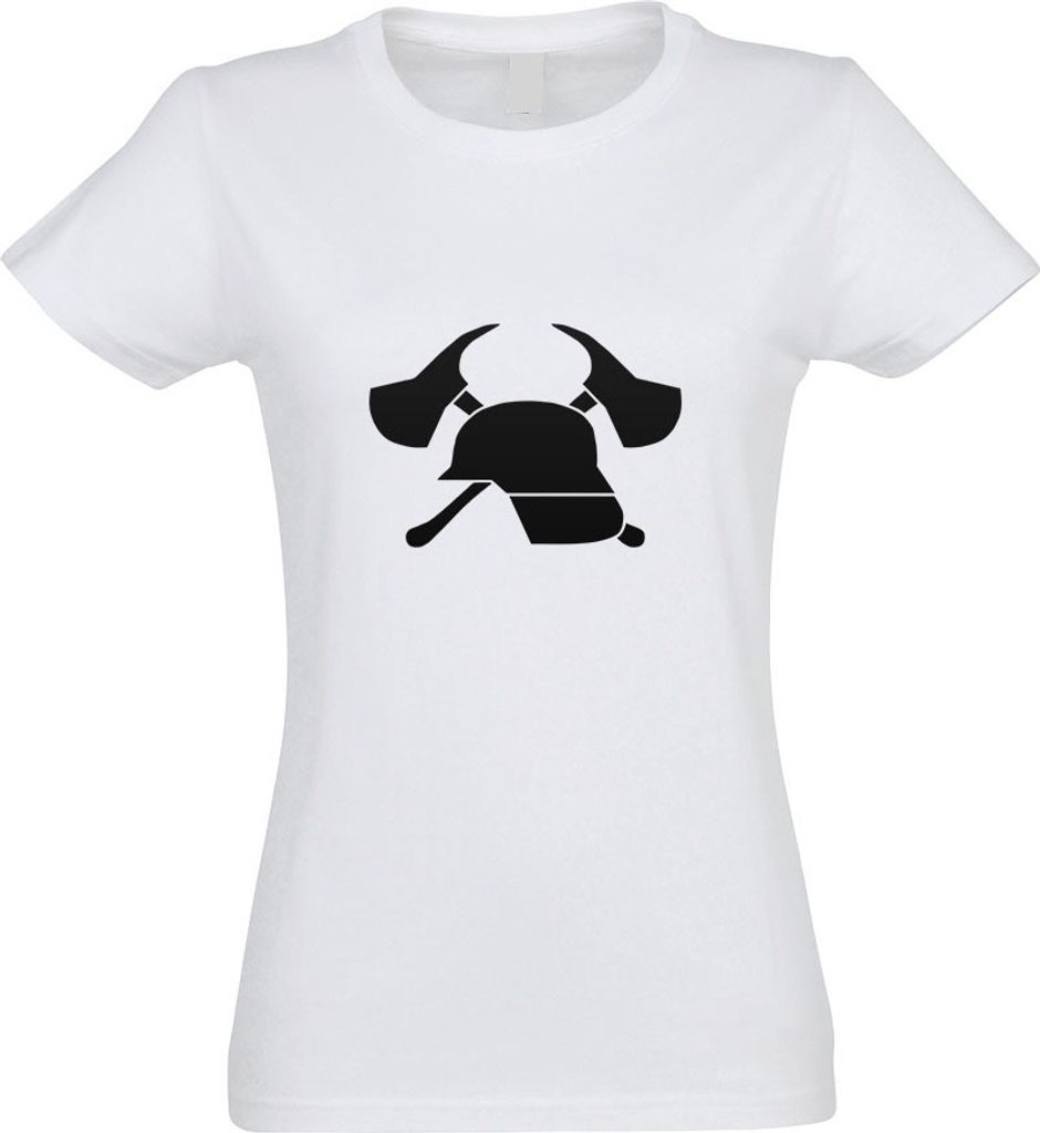 Kiwistar - T-Shirt tailliert - Damen - Weiss - freiwillige Feuerwehr - mit Motiv Bedruckt - Funshirt Design - Sport - Freizeit - Damen - S