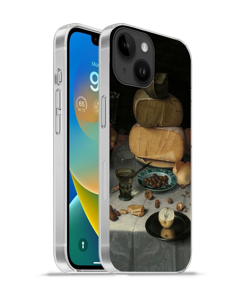 MuchoWow Handyhülle Schutzhülle Hülle für Apple iPhone 14 - Softcase Stilleben mit Käse - Gemälde von Floris Claesz. van Dijck Silikon Soft...