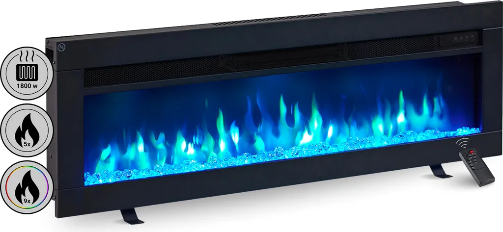 Cheminée électrique 3 en 1 BALDERIA Agnes 40 avec effet flamme