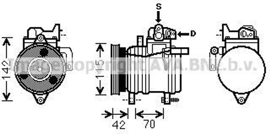 PRASCO KAK121 - OE 9770107100 Klimakompressor für i10 (PA), Picanto (SA)