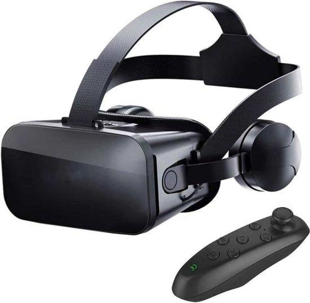 VR Brille mit Controllern – inkl. Kopfhörer – Virtual Reality Headset – 3D VR Gläser für Smartphone – kompatibel mit 4,5-6,0 Zoll Androi...